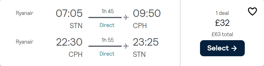 cheap flights to Denmark