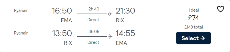 cheap flights to Latvia