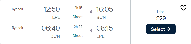 cheap flights to Spain