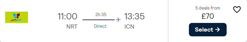 cheap flights to Korea