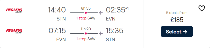 cheap flights to Armenia