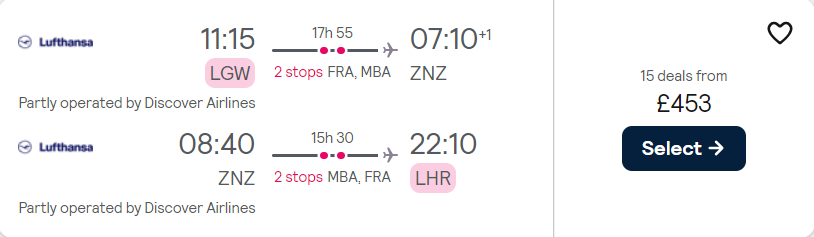 cheap flights to Tanzania