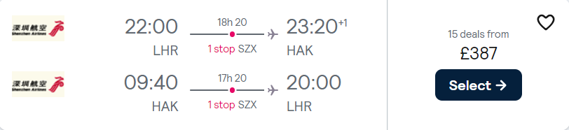 cheap flights to China