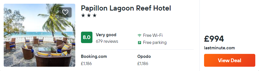 Papillon Lagoon Reef Hotel