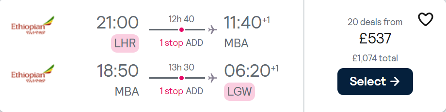 cheap flights to Kenya