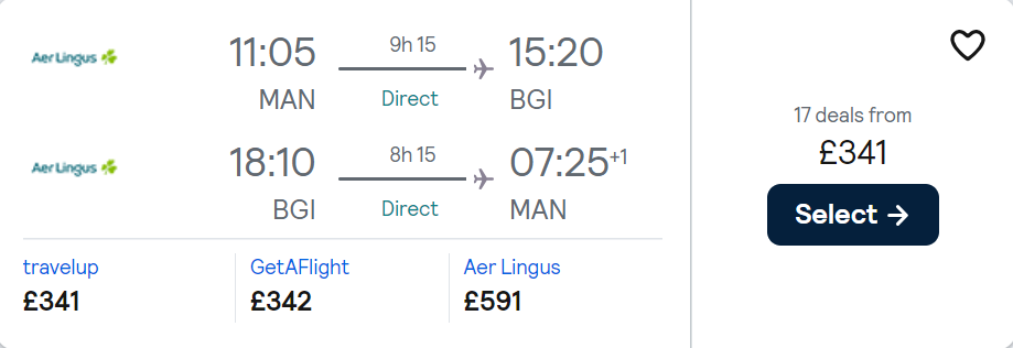 cheap flights to Barbados