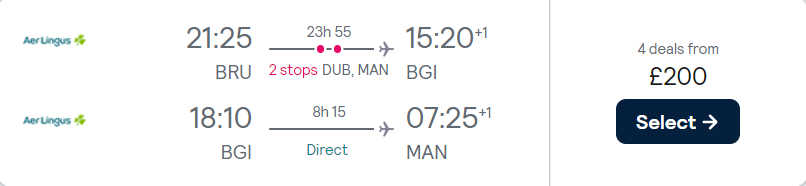 cheap flights to Barbados
