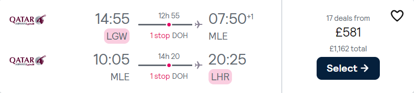 cheap flights to Maldives
