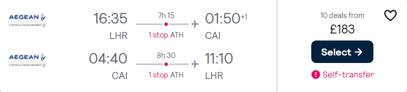 cheap flights to Egypt