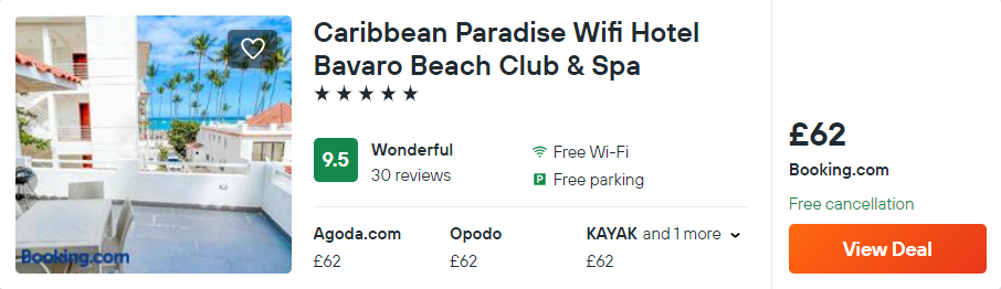 Caribbean Paradise Wifi Hotel Bavaro Beach Club & Spa