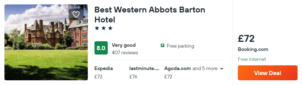 Best Western Abbots Barton Hotel