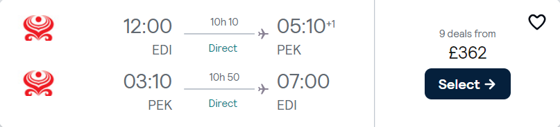 cheap flights to China