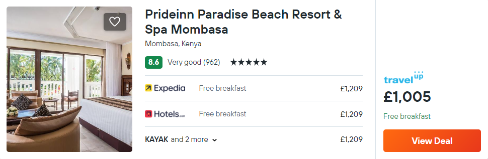 Prideinn Paradise Beach Resort & Spa Mombasa