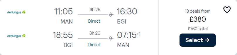 cheap flights to Barbados