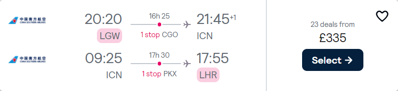cheap flights to Korea