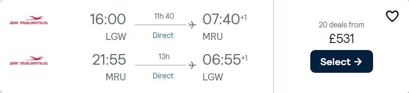 cheap flights to Mauritius
