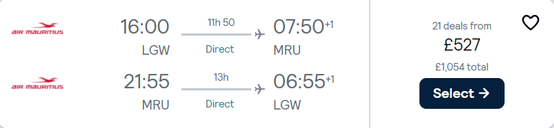 cheap flights to Mauritius