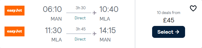 cheap flights to Malta