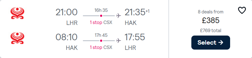 cheap flights to China