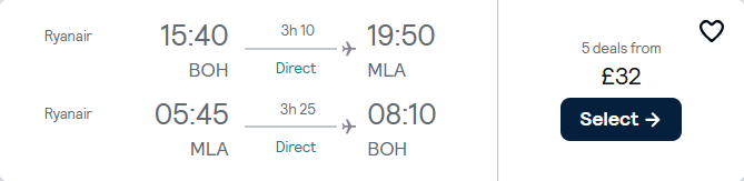 cheap flights to Malta