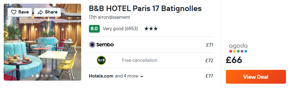 B&B HOTEL Paris 17 Batignolles