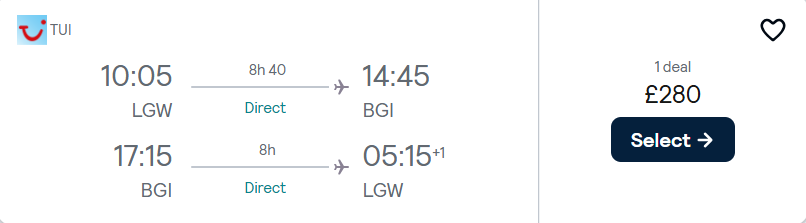 cheap flights to Barbados