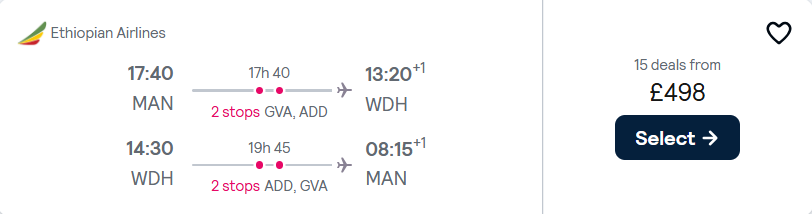 cheap flights to Namibia