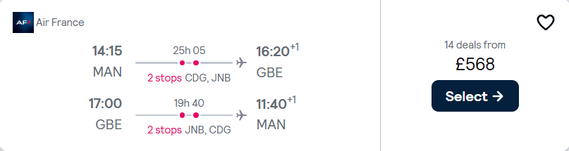 cheap flights to Botswana