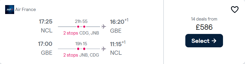 cheap flights to Botswana