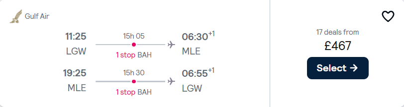 cheap flights to Maldives