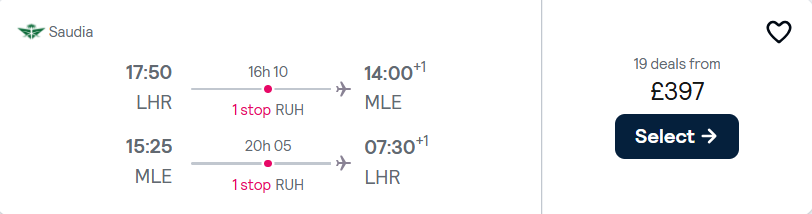cheap flights to Maldives