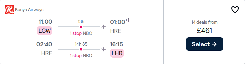 cheap flights to Zimbabwe