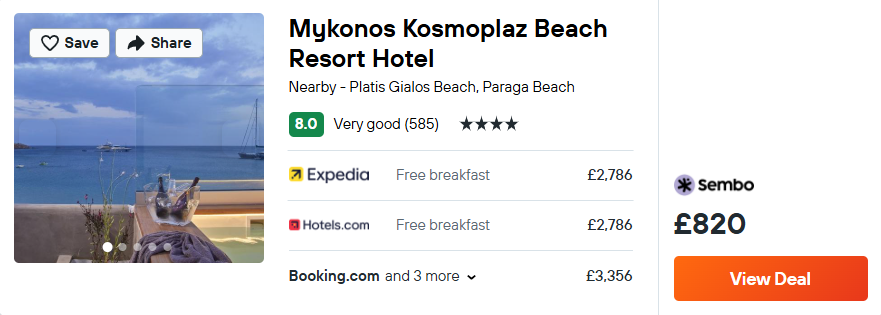 Mykonos Kosmoplaz Beach Resort Hotel