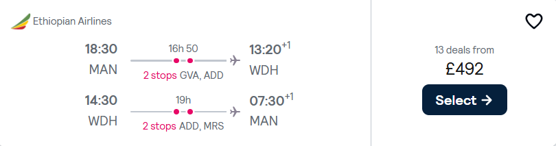cheap flights to Namibia