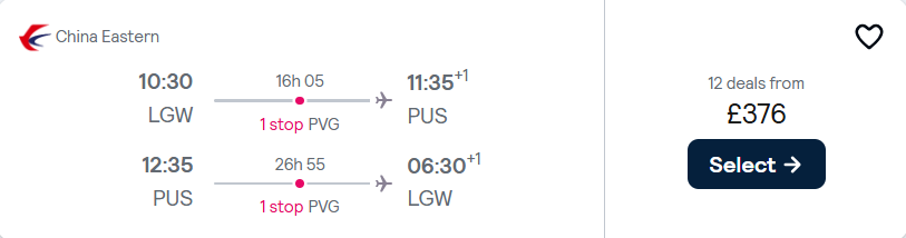 cheap flights to Korea