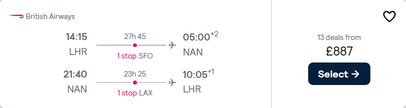 cheap flights to Fiji