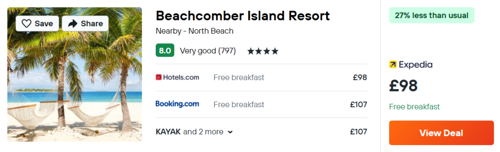 Beachcomber Island Resort