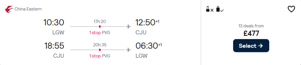 cheap flights to Korea