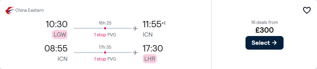 cheap flights to Korea
