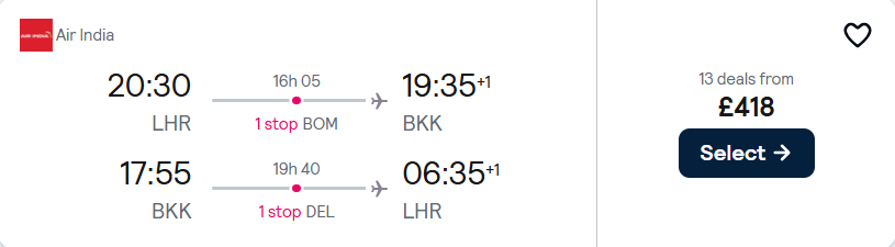 cheap flights to Thailand