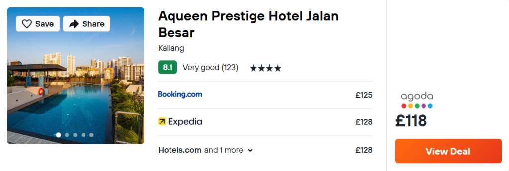 Aqueen Prestige Hotel Jalan Besar