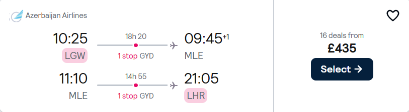 cheap flights to Maldives
