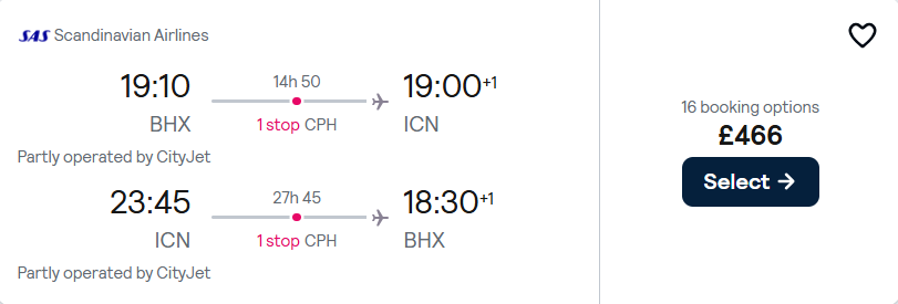 cheap flights to Korea