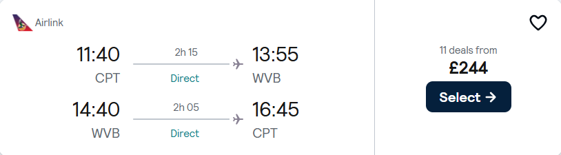 cheap flights to Namibia
