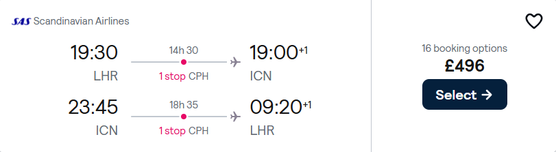 cheap flights to Korea