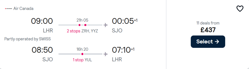 cheap flights to Costa Rica