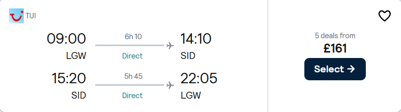 cheap flights to Cape Verde