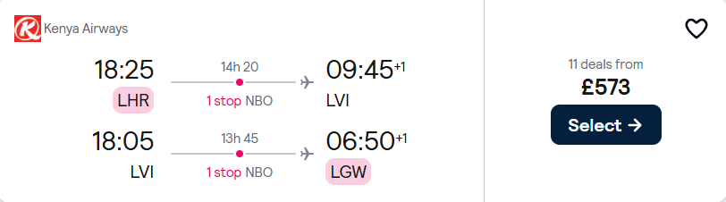 cheap flights to Zambia